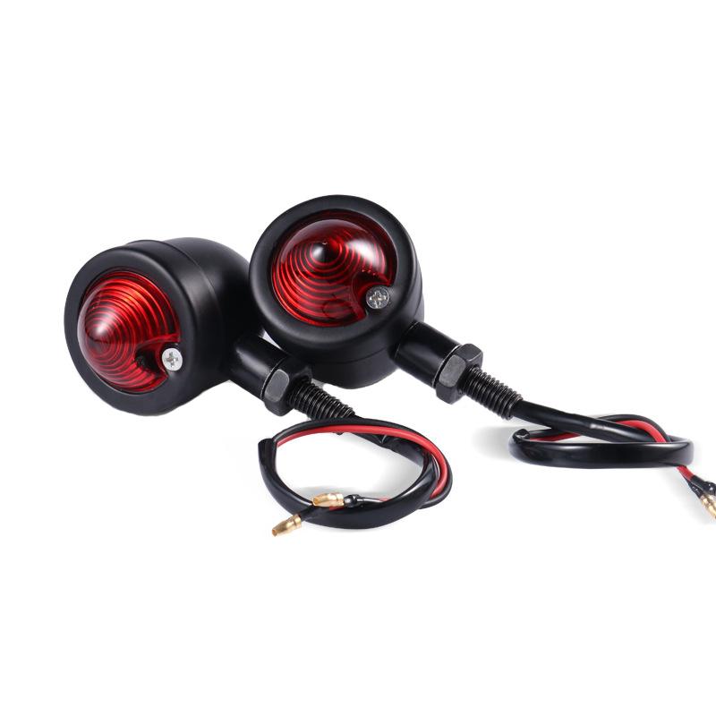 2ks Motocyklová směrová světla Indikátorové světlo Retro Bullet Blikače LED 12V Lampa Chromová Černá Brzdová Běžící světla Příslušenství