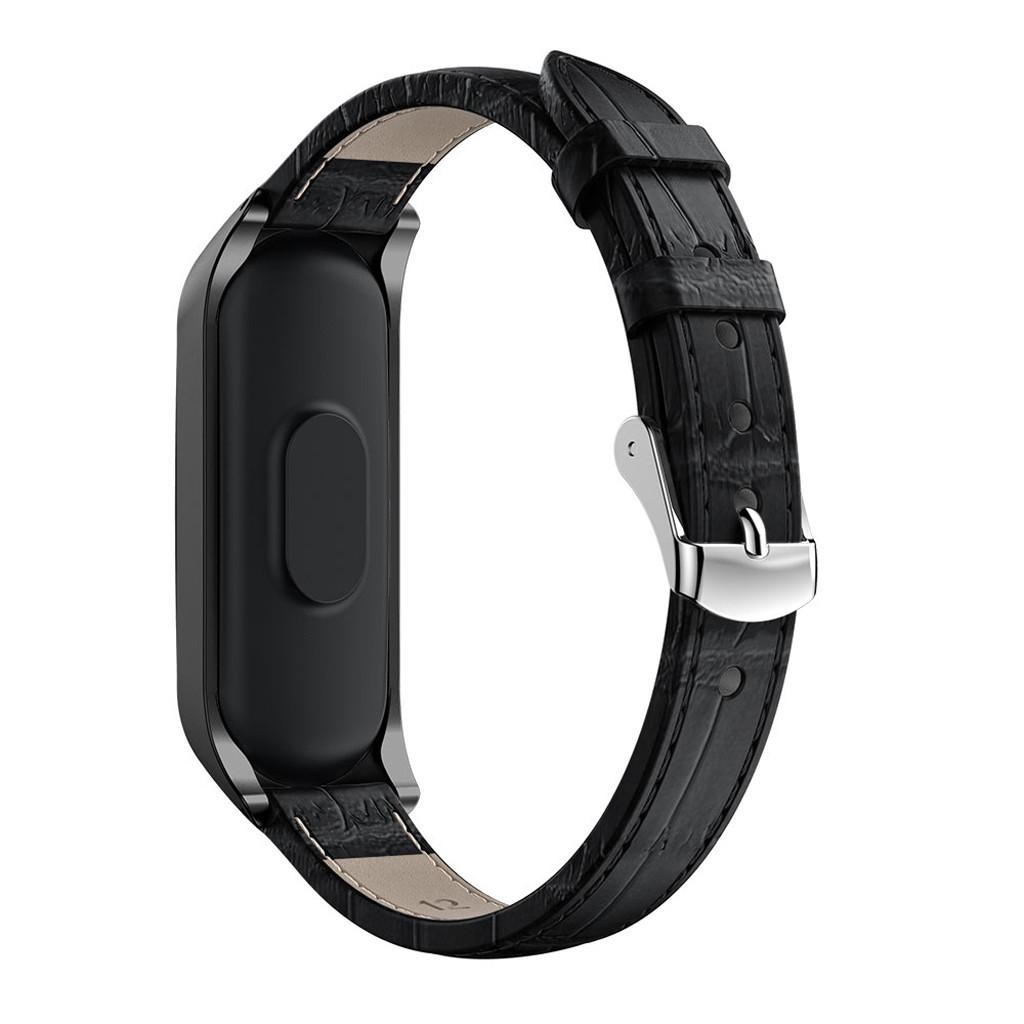 

Сменный кожаный ремешок Ramidos + металлический корпус для Mi Band 3