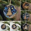 2Pcs Christmas Ornaments Acrylic Flat Xmas Tree Snowman Clock Pendant for Indoor Outdoor Christmas Tree Home Party Decoration