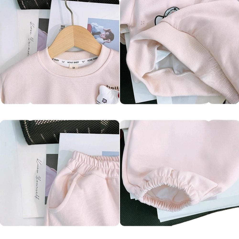 Girls' 2025 Spring/Autumn Cartoon Doll Sportswear: Fashionable Two-Piece Set