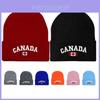 Canada Maple Leaf Knitted Hat With Embroidered Letters For Winter Outdoor Cold Weather Men