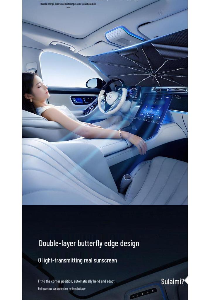 2026 New Model Car Sunshade Umbrella: Small Car Windshield Heat Insulation and Sun Protection Baffle Cover