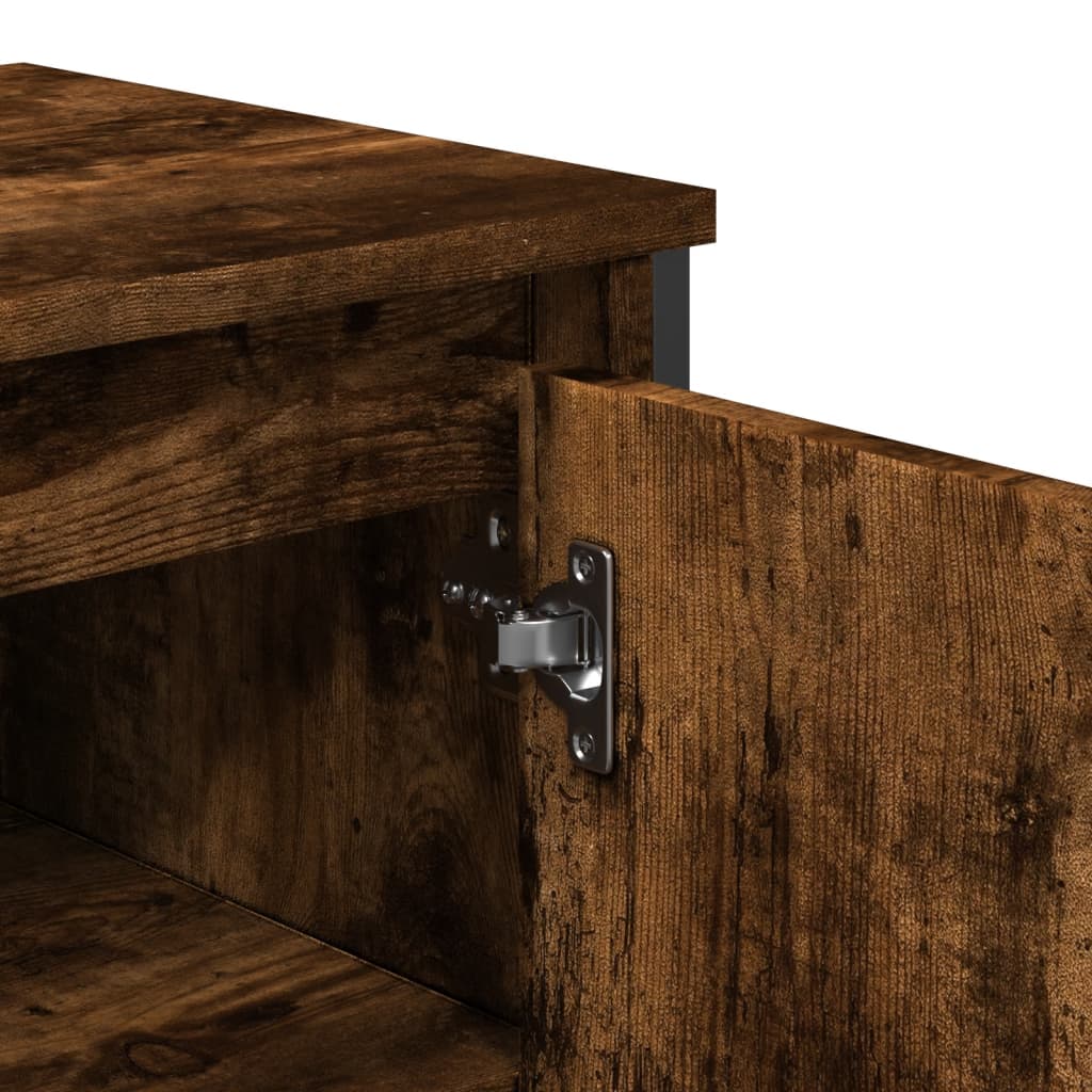 Bathroom Vanity Cabinet Smoked Oak 91 x 35 x 60 cm Engineered Wood
