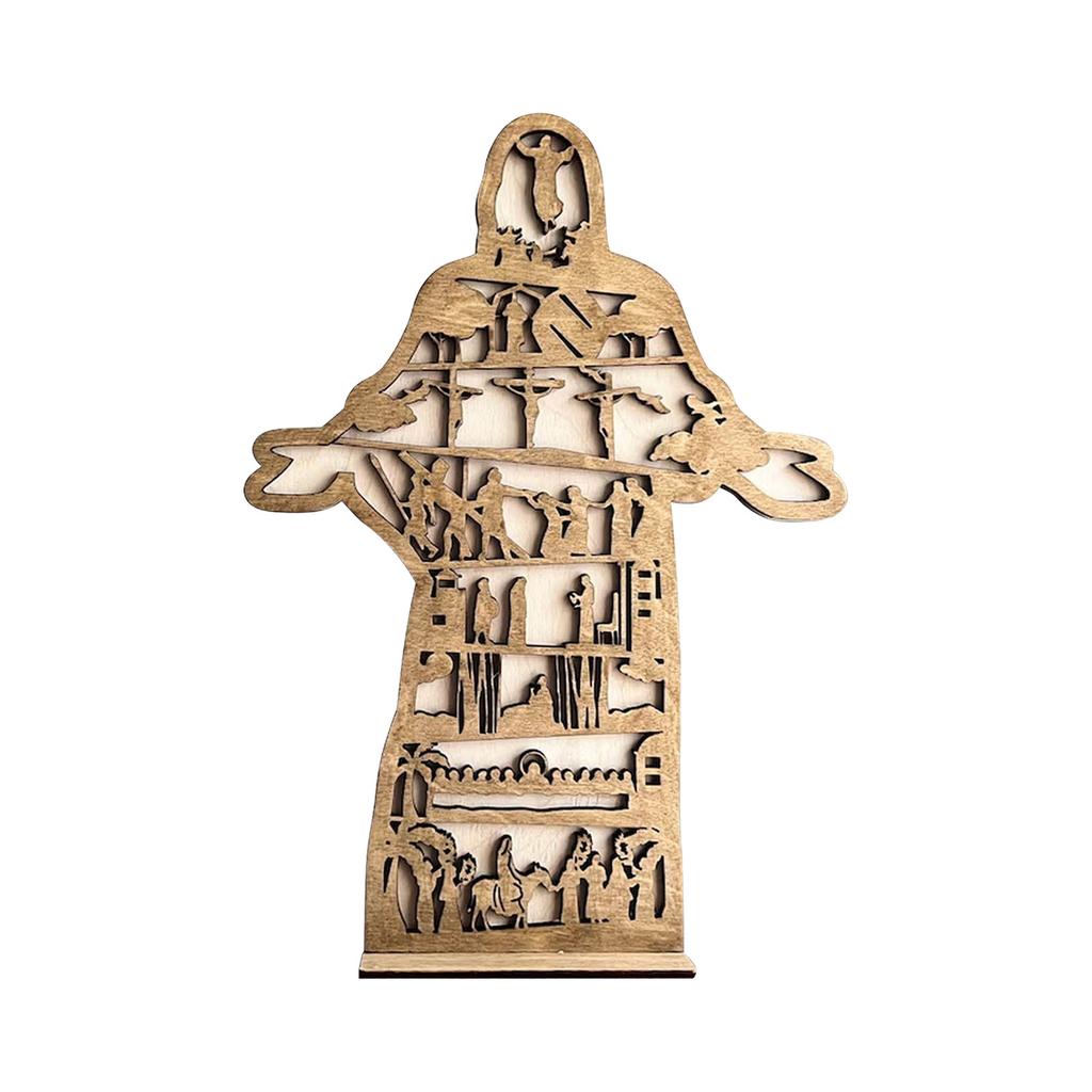 Christ Statue | Resurrection Decor - Tabletop Wood Easter Decor Spiritual Decor For Bathroom Bedroom Kitchen