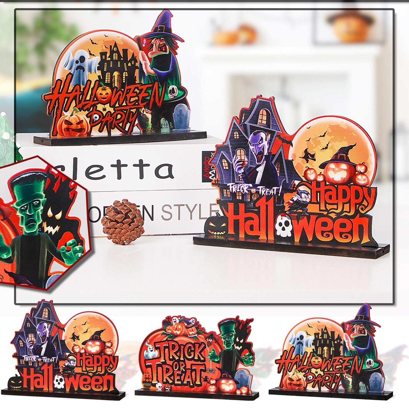 

Хэллоуин Столешница Деревянные Украшения Атмосфера Ужаса Композиция