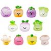 4Pcs Mini Resin Vegetable Figurines Cute Car Dashboard Decor, Adhesive Mounted Resin Car Interior Decorations for Women, Mini Dashboard Ornaments