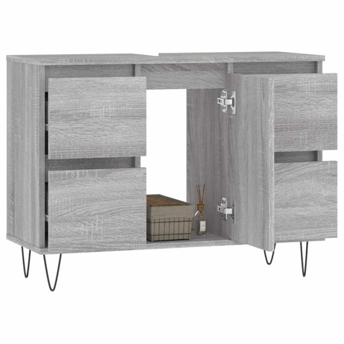 VidaXL Armoire salle de bain sonoma gris 80x33x60 cm bois d'ingénierie 831658