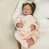 48CM Newborn Baby Doll Loulou Reborn  Soft Silicone Flexible 3D Skin Tone with Visible Veins Hand Rooted Hair Doll Toy
