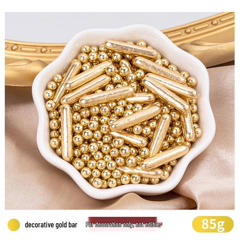 Quick Cake Decor: Gold Sugar Pearls & Lustre Dust with Birthday Theme Insert Cards