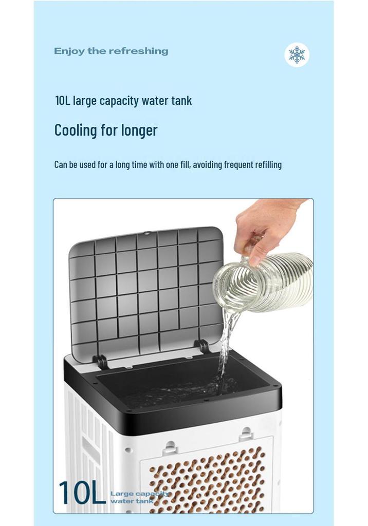 Remote Control Portable Air Cooler Fan with Water Tank for Dormitories
