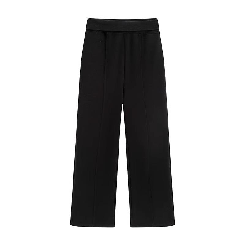 

Брюки для беременных можно носить после родов, маленькие прямые повседневные брюки не стесняют живот, весенне-осенние широкие брюки L чёрный