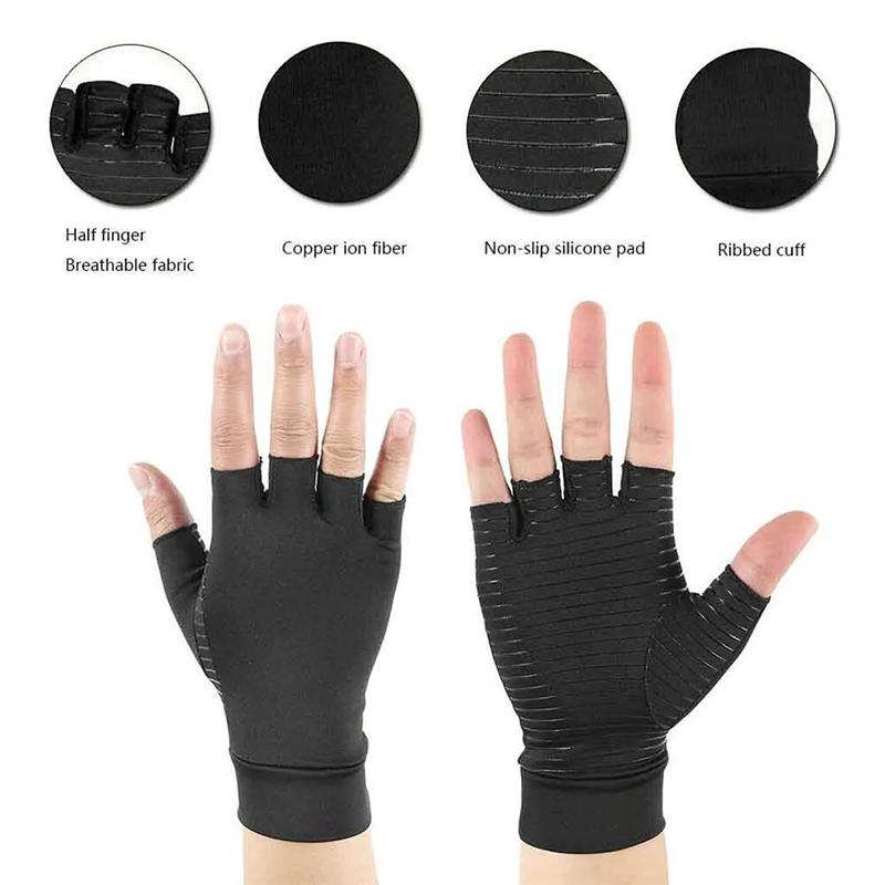 Compression Arthritis Half-finger Gloves for Men and Women Soft and Durable Wrist Support Suitable for Touchscreen Daily Use
