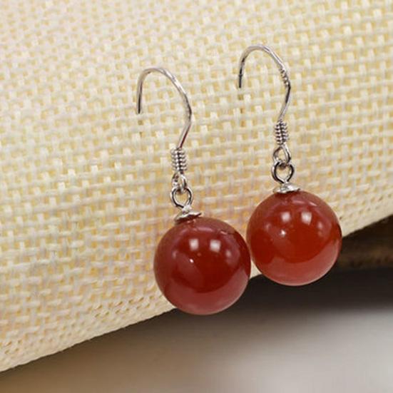 1 Pair Dangle Earrings Allergy Free Unfading High Gloss Polishing Pendant Decoration Geometric Faux Crystal Bead Hook Drop Earrings Fashion Jewelry