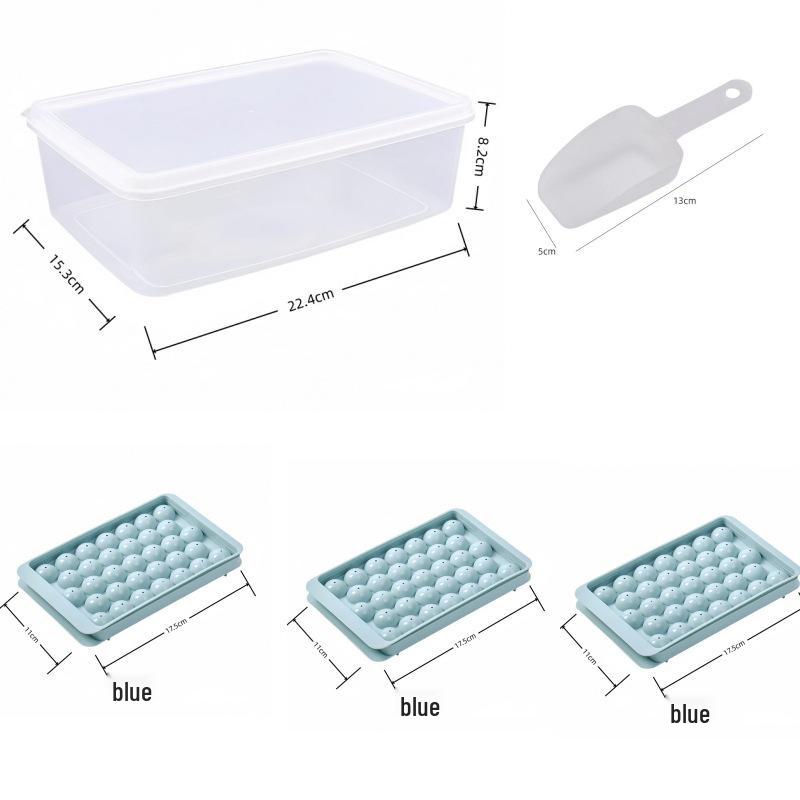 Spherical Ice Cube Tray with Lid for Ice Hockey - Makes 33 Cubes