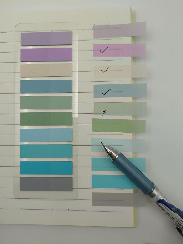 Transparent Morandi Color Writable PET Index Tab Sticky Notes