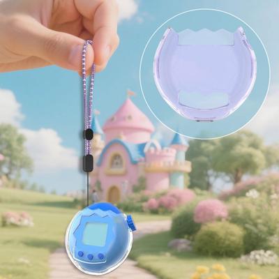 For Tamagotchi Paradise Transparent Protective Case Dustproof PC Hard Shell with Lanyard Anti-Scratch Clear Cover Game Console