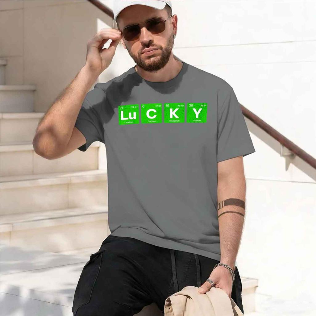 Lucky Period Table Funny Science Tshirt Unisex Summer Streetwear Grh T Shirts Camiseta Hombre 2026 New Model Shortsleeve Crewn