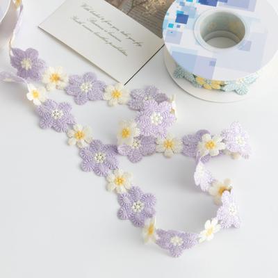 Embroidered Flower Ribbon 9.84Ft Lace Trim Sun Flower DIY Ribbon Lace Sewing Embroidery