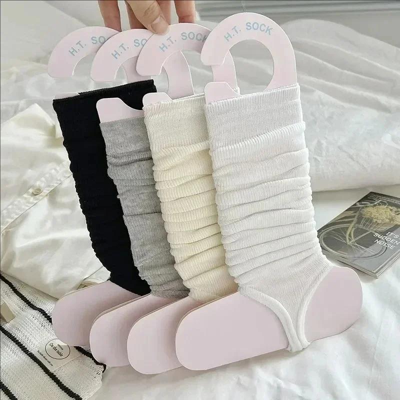 Nuovi scaldamuscoli giapponesi Lolita Y2k Calzettoni Lunghi Donna Tallone Piede Caldo Lavorati a Maglia Al Ginocchio Calzettoni Coprigambe Leggings Donna