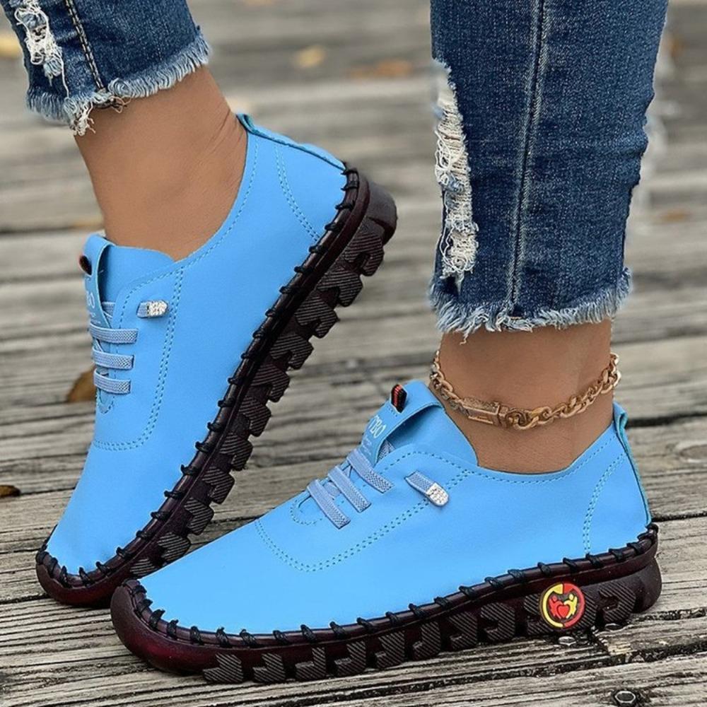 Fashion Sneakers Women Shoes Loafers Lace Up Leather Flat New Spring 2024 Casual Comfortable Mom Shoe Mujer Zapatos Chaussure Femme
