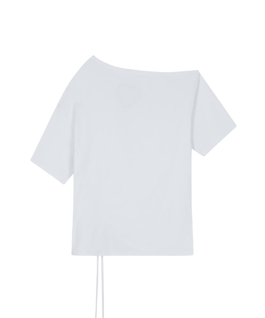 ILLIGO Love One-Shoulder Oversized T-Shirt White