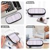 Pen Case Compact Shape 300D Polyester Smooth Zipper with Spacious Main Pocket Mesh Layer and Pen Slot Divider for Boys Girls