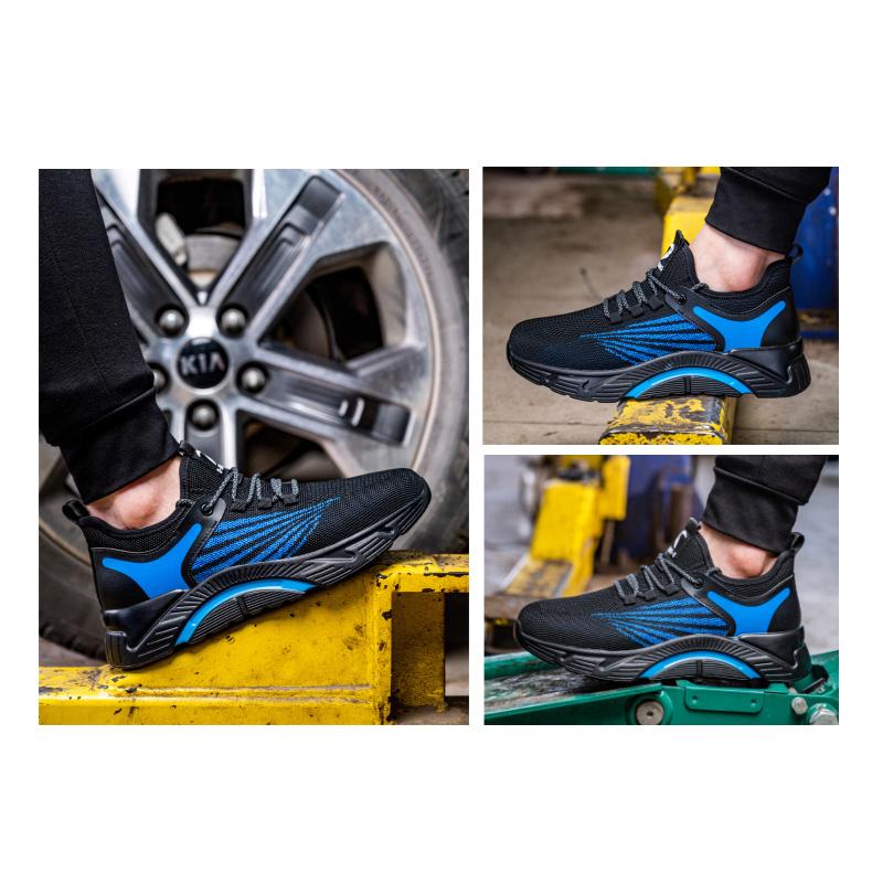 Plus Size 39- 48 Lightweight Men's Safety Shoes Anti-smash Anti-puncture Work Sneakers Steel Toe Shoes Protective Safety Boots