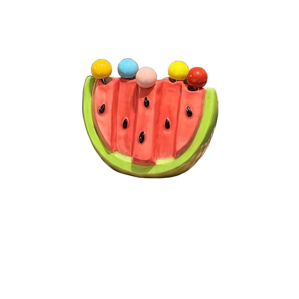Cute Fruit Stick Stainless Steel Fruit Skewer Tableware Dessert Cake Fork  Summer