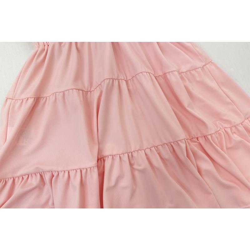 Women's Summer Sexy Deep V-Neck Ruffle Trim Mini Dress Sleeveless High Waist Tiered Slim Fit Party Vacation Dress