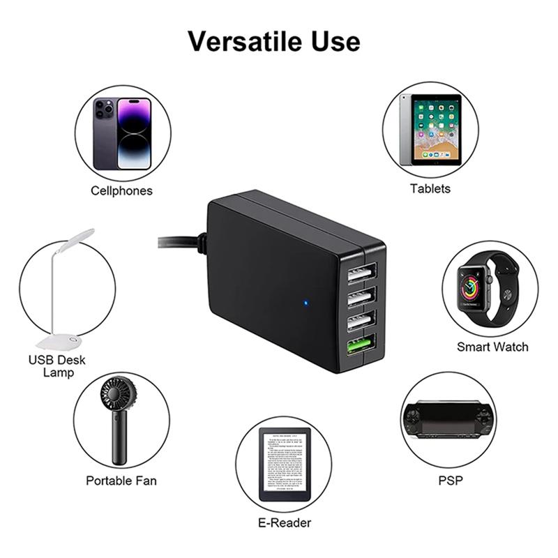 12V/24V na 5V 4-portová USB nabíjačka USB nabíjačka multiportová USB nabíjačka s klipom na batériu pre iné smartfóny a tablety