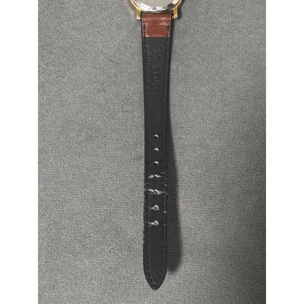 Used Operation OMEGA Omega ladies watch gold dial brown leather belt hand winding
