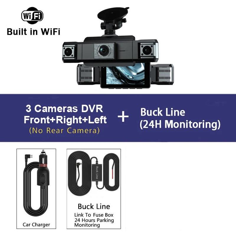 1080P Quad Dash Cam, 4-Channel 4-Screen Display, WiFi, Phone Sync, Rear View, Night Vision, Wide Angle