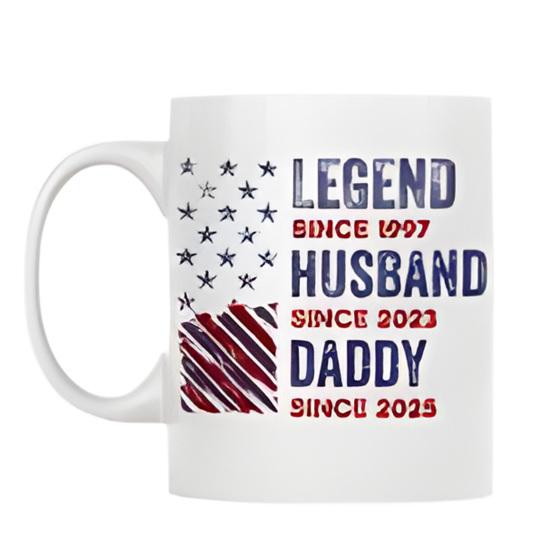 

Funny Coffee Mug Legend Milestone Ceramic Mug 11/15oz Personalized Gift for Dad Husband Grandpa Dishwasher Safe Novelty Cup for Birthday M