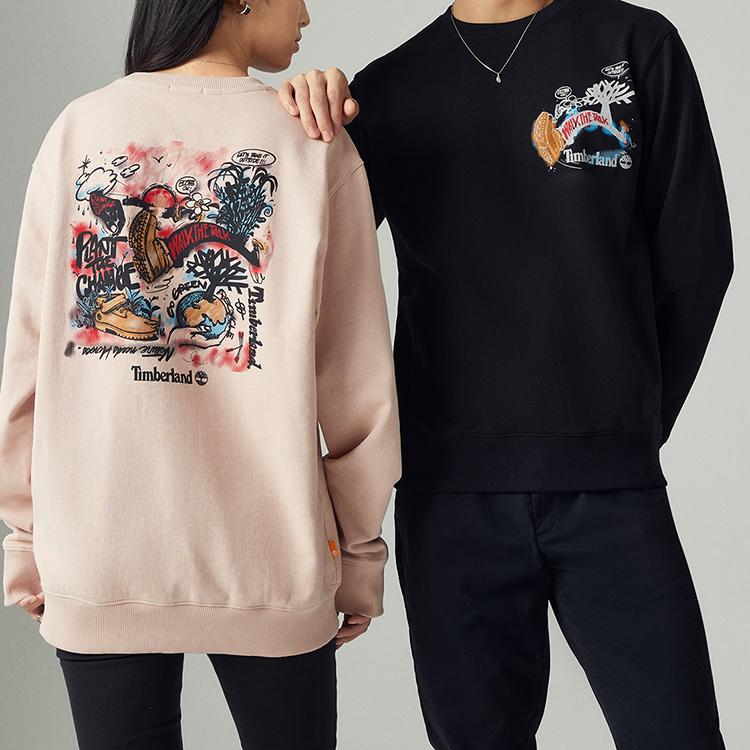 Timberland Casual Pullover Sweatshirt Unisex Sweatshirt Black A5YE1-001A