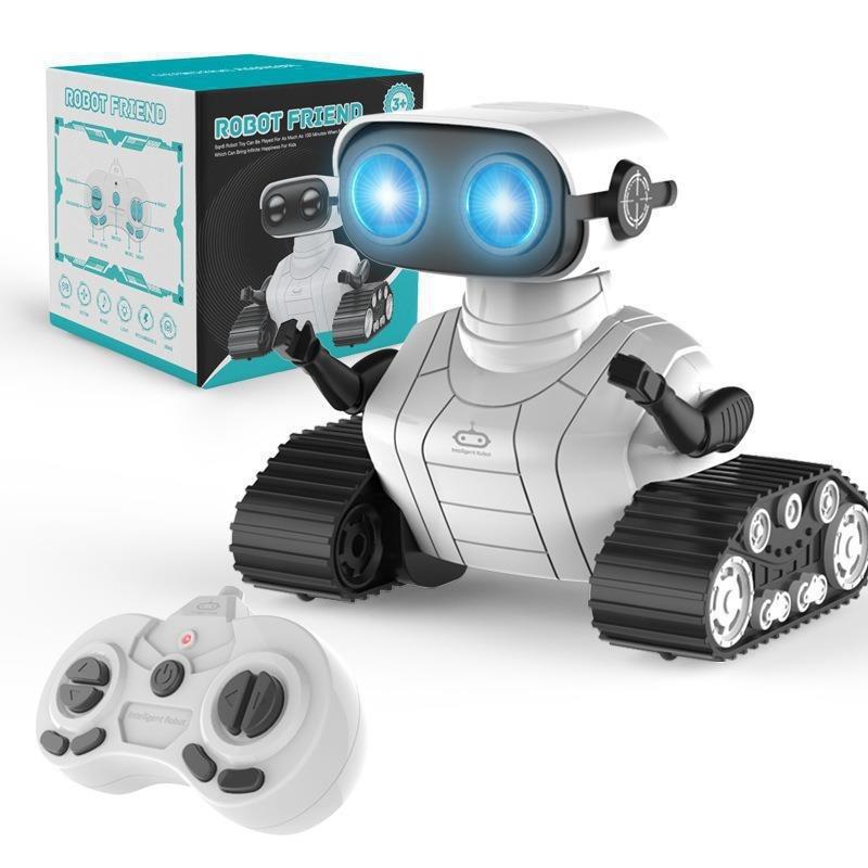 Rechargeable 2.4G RC Dancing Robot Toy LED Flashing Eyes Sound Light Effect Remote Control Robot for Kids Boys Girls