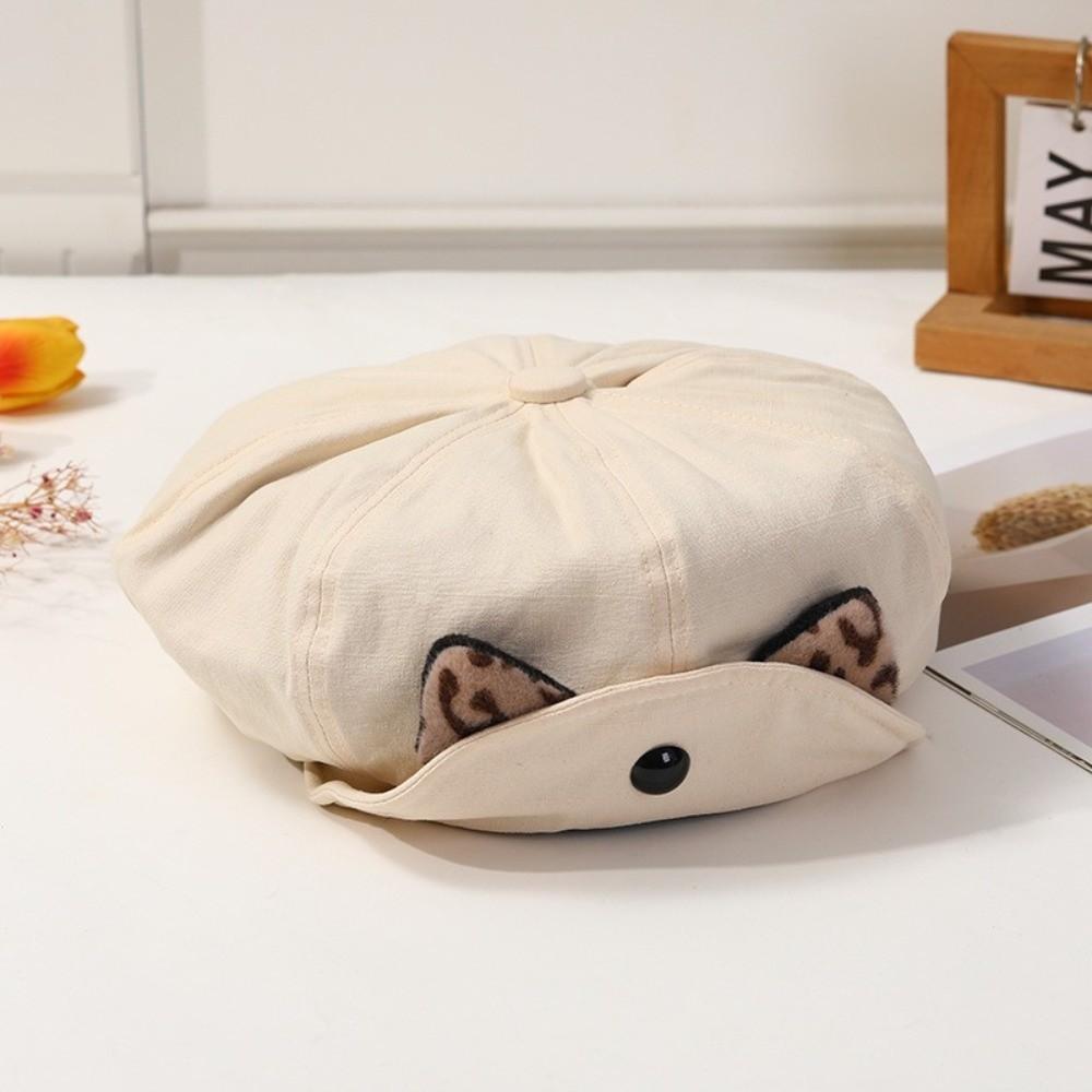 

Versatile Painter Hat Casual Flipped Brim Beanie High Quality Beret Hat Women бежевий