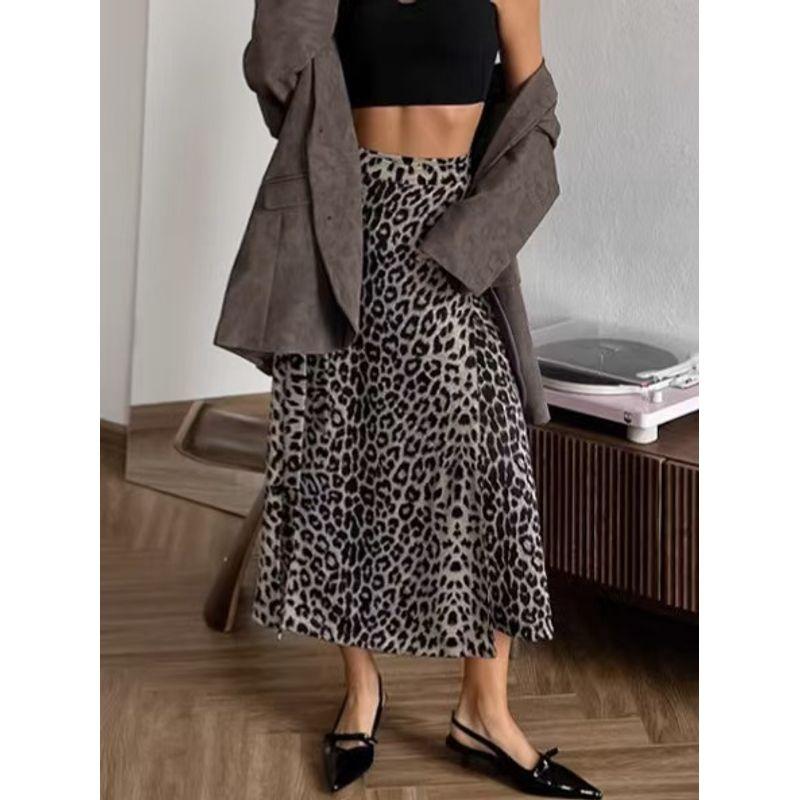 Fashion Style Fashion Leopard Print Print High Waist Skirt High Waisted Leopard Print Skirt