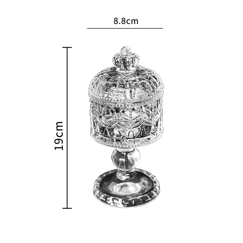 Light Luxury Relief Glass Jar Delicious Afternoon Tea Snacks Cups Household Cute Candy Jar Creative Desktop Storage Ornament