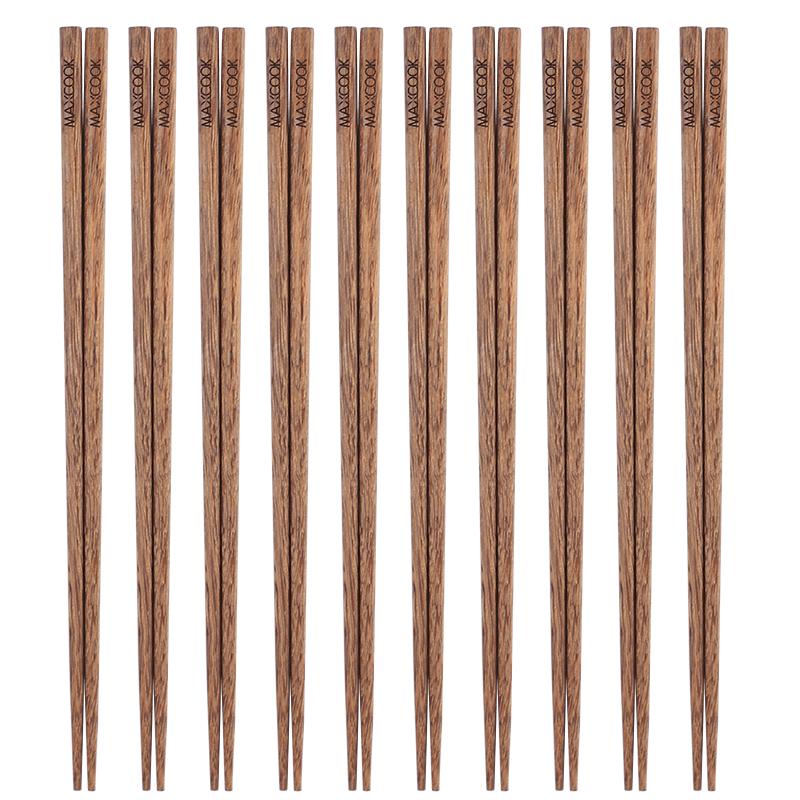 Maxcook Japanese-Style Wenge Wood Chopsticks, 10 Pairs