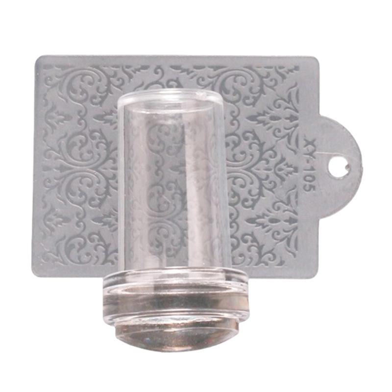Nail Art Stamper,Clear Silicone Stamping Jelly with Scraper for DIY Nail Decors Transparent Visible Body,No Misplacement