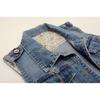 Damen Plus Size Retro Gewaschener Denim Zerrissener Weste
