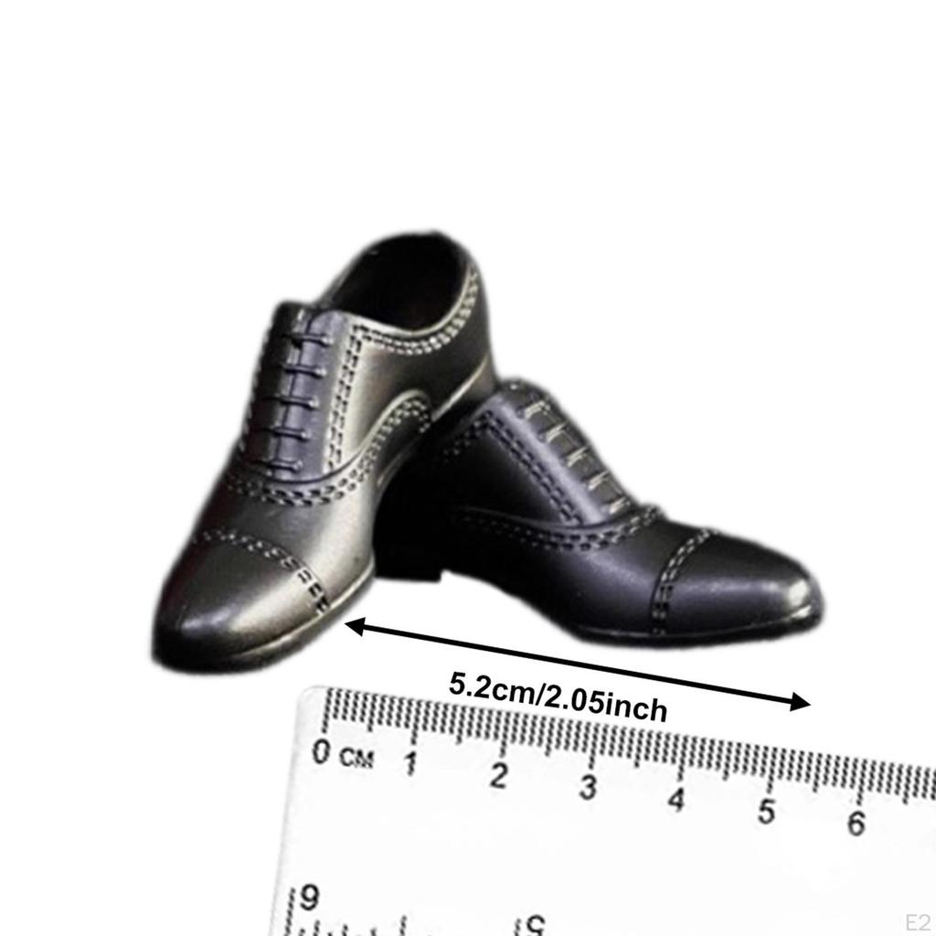 1/6 Doll Shoes Men's Shoes, Decorative, Wearable, Mini, Toy Model Dress up Miniature for 12