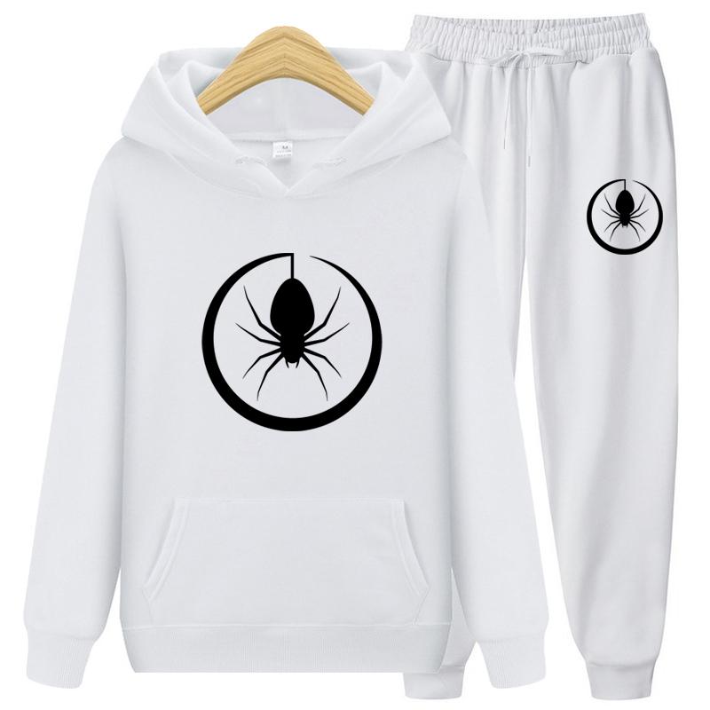Women's Sportswear Two Piece Set Warm Jackets and Pants Spider Print Coats Sets Outdoor Hoodies Sports Suits Jogging Suits