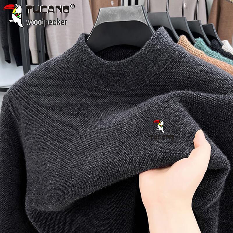 

TUCANO Мужской зимний вязаный свитер с воротником-стойкой на флисовой подкладке 4XL