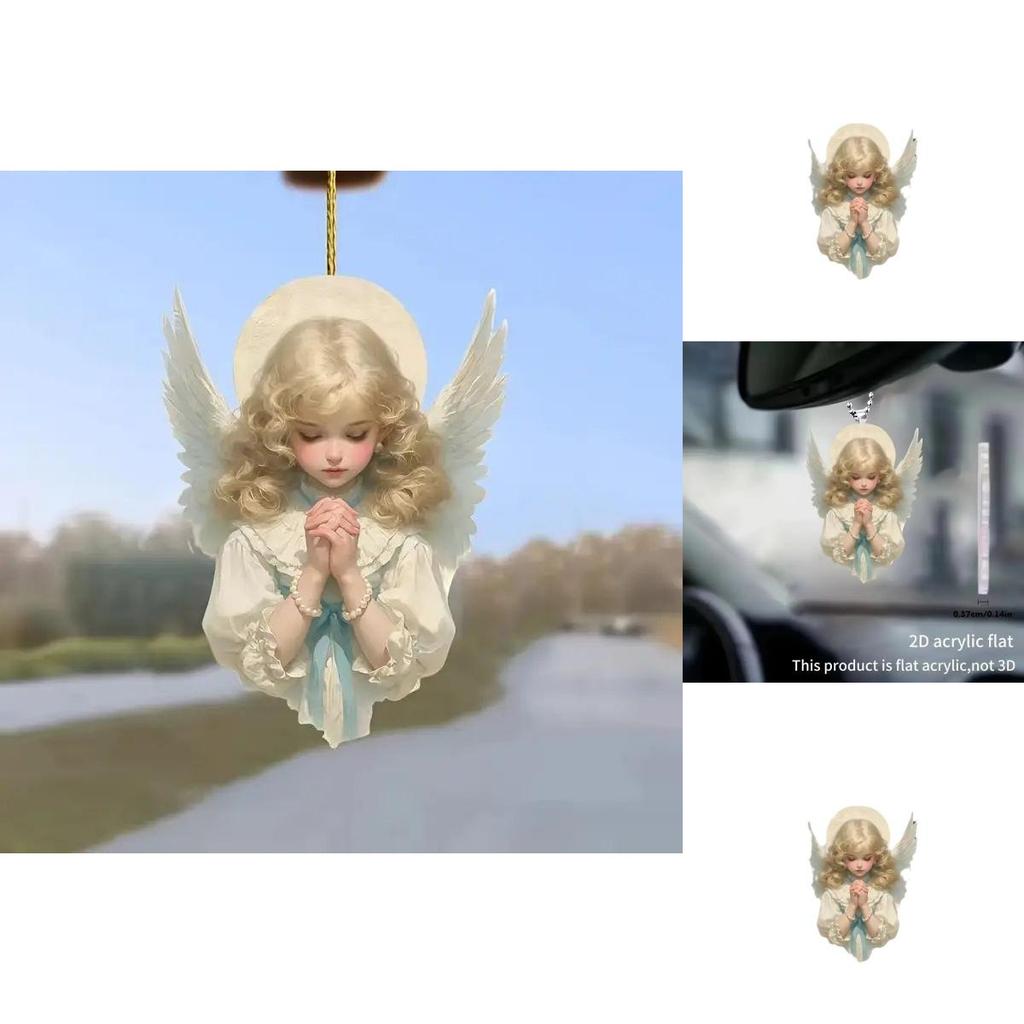 Acrylic Angel Car Interior Decor Pendant For Stylish Vehicle Accessories