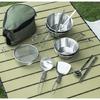 Stainless Steels Cups Plates Forks Spoons Camping Cutlery Set Outdoor Cooking Tableware with Plates Bowls Easy to Use