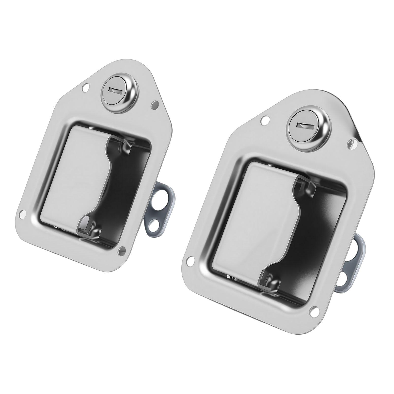 

Защелка для ящика с инструментами грузовика, высокопрочная, из нержавеющей стали, сменная ручка замка ящика для инструментов с ключами для прицепа, UTV, ATV