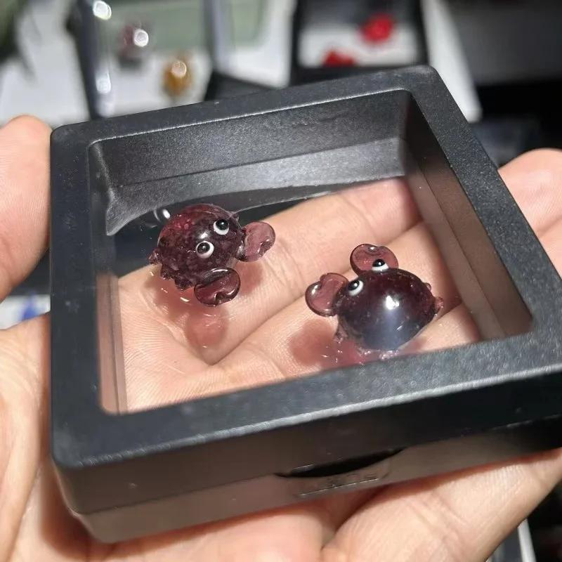Creative Mini Pocket Goldfish Colored Glaze Transparent Lucky Bag Glass Figurines Handmade Home Decoration Accessories 2025 New