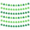 Glittering Shamrock Bunting Patricks Day Decoration Ceiling Hanging Ornament for Wall Door Mantels Holiday Decoration