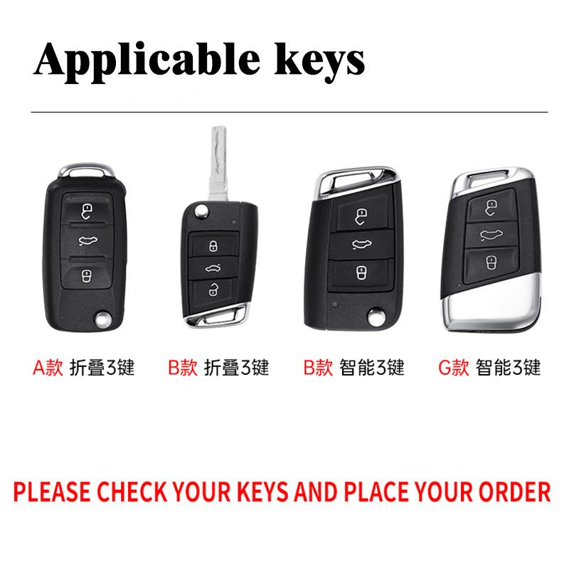 Zinc Alloy Key Case Holder Shell For Skoda Octavia Kodiaq Karoq For Volkswagen Vw Polo Passat B8 Tiguan 2 For Seat Car Key Cover